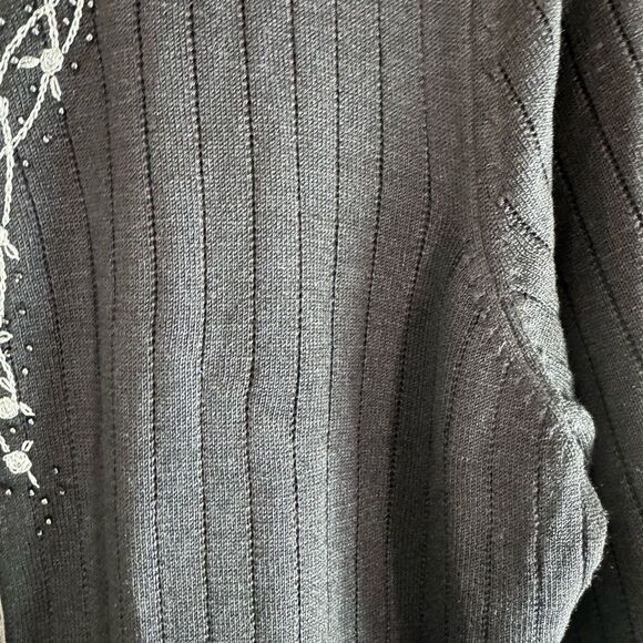 Norton McNaughton Embroidered Silk Tank Cardigan Vtg Size PXL - Picture 6 of 9